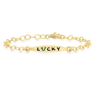 Jessica Elliot Vermeil Colorful Words Enamel Bracelet - Lucky In Plated Sterling