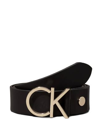 Calvin Klein logo-buckle leather belt - women - Calf Leather - 100 - Black