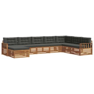 vidaXL Conjunto De Sof&aacute;s De Exterior 8 Pcs Natural Y Antracita Vidaxl