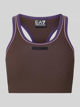 Emporio Armani BH mit Label-Detail in Dunkelbraun, Gr&ouml;&szlig;e XS