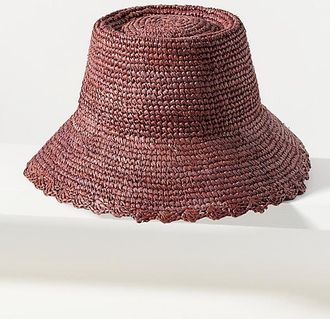 Wyeth Nyc Scalloped Straw Bucket Hat