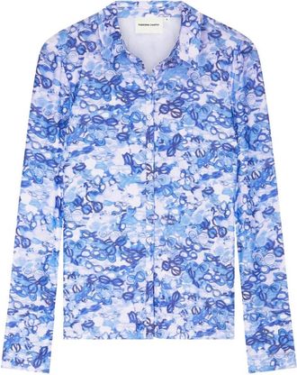 Fab By Fabienne Chapot Kevis Blouse - Dames - Overhemden - Blauw - M - Leer - Overhemden