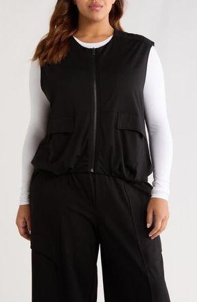 Wit & Wisdom Knit Zip-Up Vest in Black at Nordstrom, Size 1 X