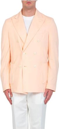 Circolo 1901 Pastel Double-Breast Blazer - Heren - Blazers - Roze - L - Katoen - Jassen