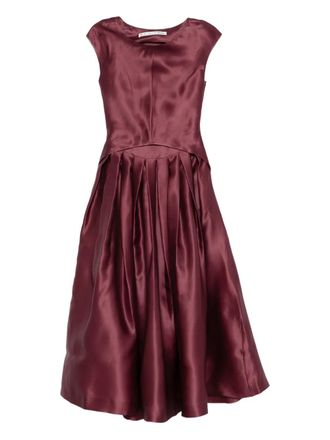 Mark Kenly Domino Tan Abito Dilia Atelier plissettato - Viola