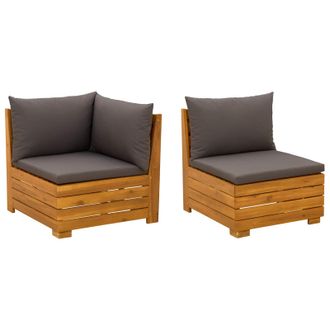 vidaXL Vidaxl Set Lounge Da Giardino 2 Pezzo Marrone Legno Di Acacia