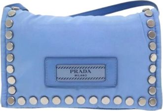 Prada Pre-owned Mini Bags, female, Blue, Size: ONE SIZE Pre-owned Nylon Mini Bag