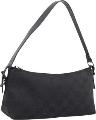 Gucci Pre-owned GG Canvas Hand Bag - Dames - Vintage Schoudertas - Zwart - ONE Size - Leer - Vintage