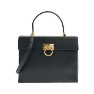 Ferragamo Pre-owned Handbags, female, Black, Size: ONE SIZE Pre-owned Leather Shoulder Bag 218791