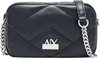 A|X Armani Exchange Gewatteerde Schoudertas - Dames - Schoudertassen - Zwart - ONE Size - Leer - Tassen