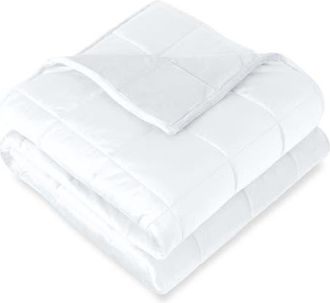 Bare Home Minky Fleece Weighted Blanket in White at Nordstrom, Size 25 Lb