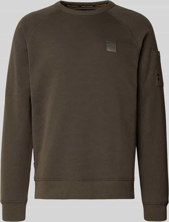 PME Legend Sweatshirt mit Label-Stitching in Oliv, Größe XXXL