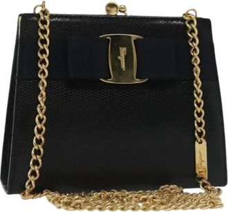 Ferragamo Tweedehands leren schoudertassen - Dames - Vintage Schoudertas - Zwart - ONE Size - Vintage