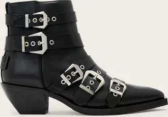 AllSaints Jane Leather Buckle Boots