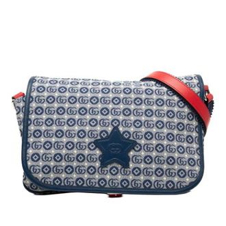 Gucci Vintage, unisex, Blauw, ONE Size, Leer, Pre-owned Canvas Crossbody Bag