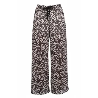 Ni&ugrave; Wide Trousers, female, Multicolor, Size: XS Paisley Print Wide Trousers