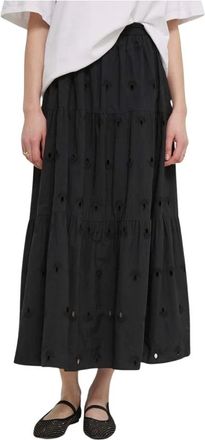 Desigual Rokken, Dames, Zwart, M, Katoen, Vicenza Maxi Rok