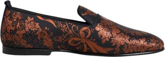 Dolce & Gabbana Bloemen Jacquard Instaploafers - Heren - Loafers - Veelkleurig - 42 EU - Katoen - Schoenen