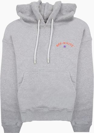 Off-white Mens Off White Star Arrow Skate Hoodie Grey Melange - Size: 34