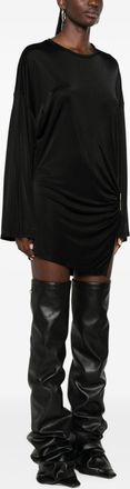 The Attico Gathered Asymmetric Dress - Black