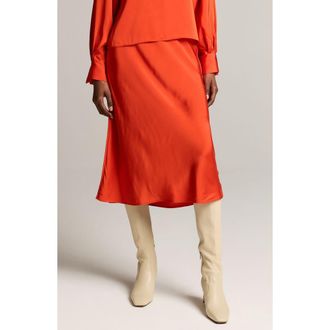 Vince Pull-On Satin Slip Skirt in 614Crm-Crimson at Nordstrom, Size Xx-Small