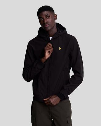 Lyle & Scott Fleece Back Softshell Jacket in Jet Black at Nordstrom, Size Xx-Large