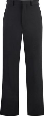 Prada Stretch Broek van Technische Stof - Heren - Straight fit broeken - Zwart - M - Leer - Broeken
