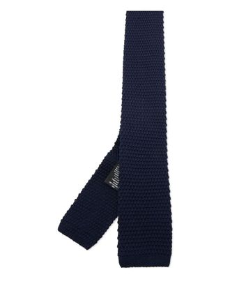 BOSS knitted tie - men - Cotton - One Size - Blue
