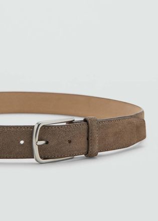 Mango Cintura pelle nappa beige - Uomo - 100 - MANGO MAN