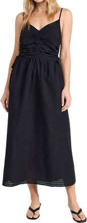 Nation Ltd Peppa Ruched Sundress In Jet Black