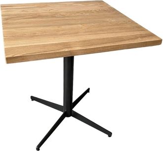 Mathi Design Mesa cuadrada de madera maciza clara