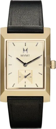 MVMT Newporter Leather Strap Watch, 27.5mm in Gold at Nordstrom, Size 28 Mm