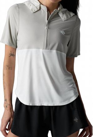 Rabbit Sunrunner Upf Short Sleeve Hoodie In White