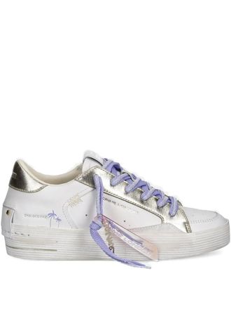 Crime London Sneakers met metallic details en palmboom - Wit