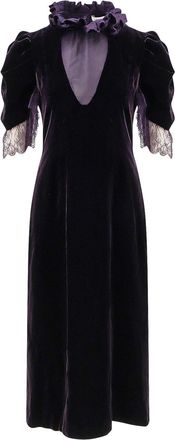 Alexander McQueen Velvet Dress With Silk Lining-Donna