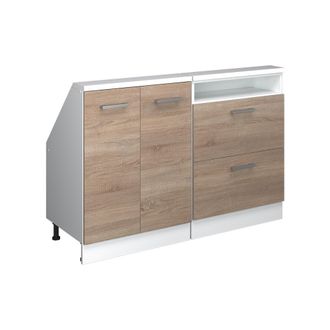 Vicco Armario De Cocina Para Techo Inclinado R-line, Sonoma/blanco, 120 Cm Lote De 2, Vicco