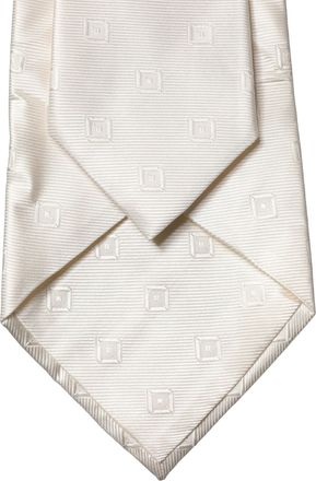 Dolce & Gabbana Geometric Silk Necktie - White