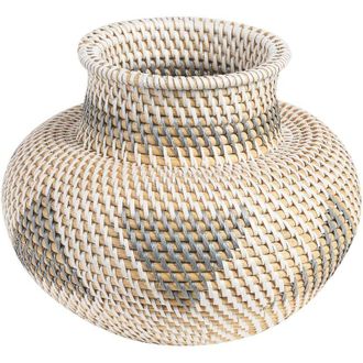 Beliani Beliani - Vaso decorativo Fiori artificiali Rattan Stile naturale Bianco e grigio Asahan