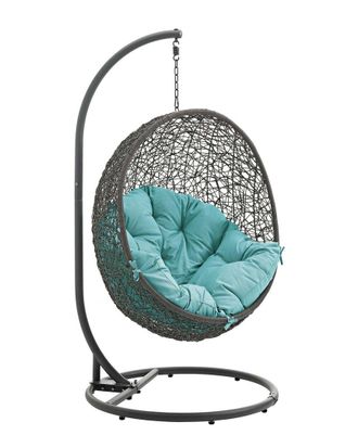 ModWay Hide Outdoor Patio Wicker Rattan Swing Chair With Stand