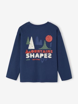 Vertbaudet Jungen Langarmshirt mit Print vorne und hinten aquamarine