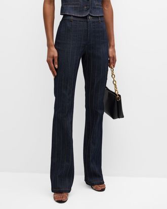 Cinq &agrave; Sept Alina Pinstripe Denim Bootcut Pants