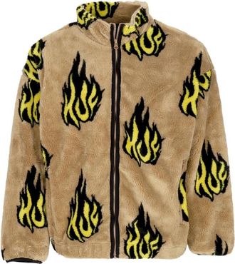 HUF Sherpa Fleece Rits Jas Hoge Hals - Heren - Vesten met rits - Veelkleurig - S - Polyester - Hoodies & sweatvesten
