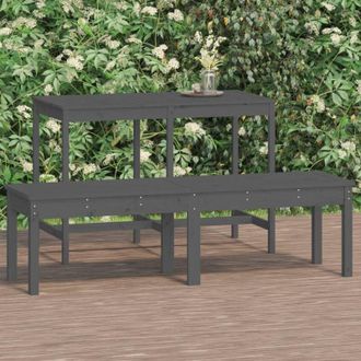 vidaXL Panca Giardino 2 Posti Grigia 159,5x44x45cm Legno Massello Pino - Vidaxl