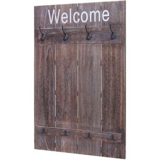 Hhg Appendiabiti guardaroba attaccapanni shabby vintage 921 90x60cm Welcome marrone