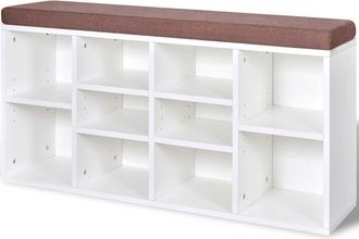 vidaXL Banco Zapatero Con 10 Compartimentos Blanco Vidaxl