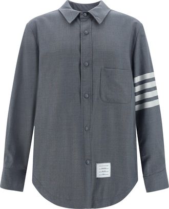 Thom Browne Mens Shirt Medium Grey Wool (ovis Aries)