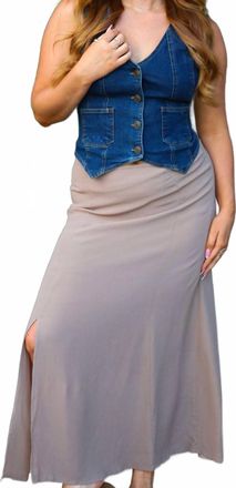 Blu Pepper Clark Maxi Skirt In Taupe