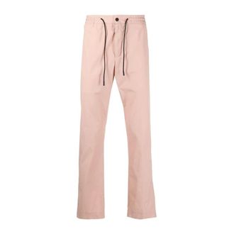 Pantaloni Torino Slim-fit Trousers, male, Pink, XL, Cotton Drawstring Trousers Slim Fit Pockets