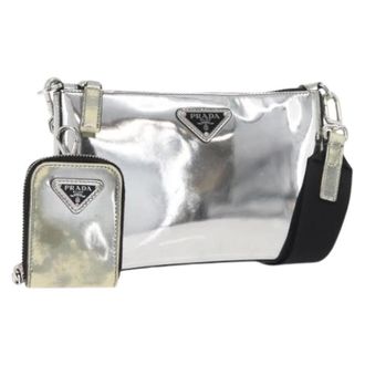 Prada Pre-owned Cross Body Bags, female, Gray, Size: ONE SIZE Pre-owned Vintage Shoulder Bag
