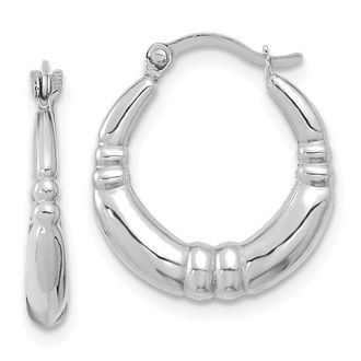 Diamond2Deal 10k Gold Polished Fancy Hoop Earrings